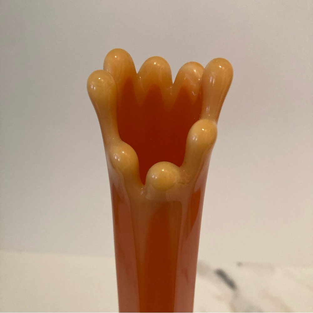LE Smith MCM bittersweet orange swung glass vase - Picture 3 of 6